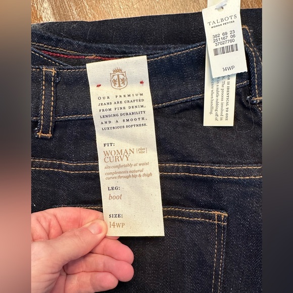 Talbots Curvy Boot Jeans Dark Wash Size 14WP - Picture 2 of 5